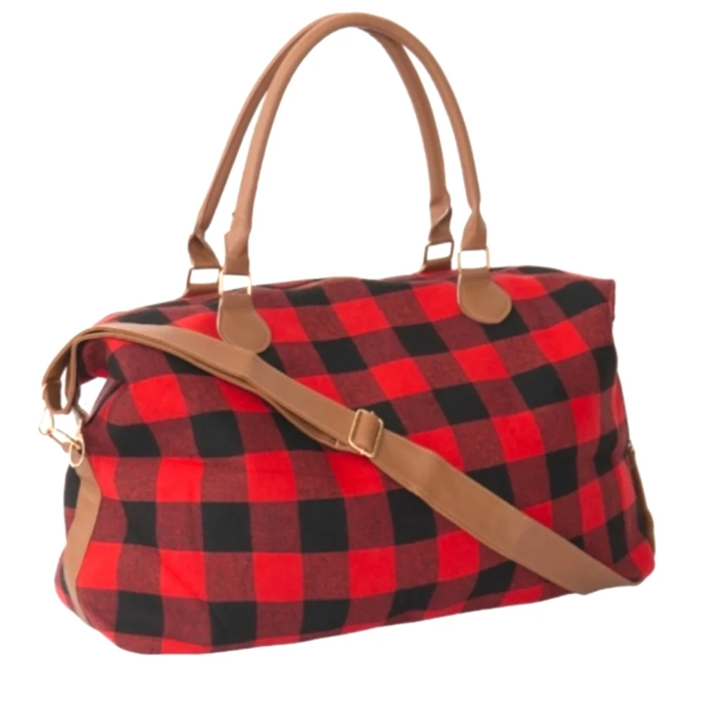 Red & Black Buffalo Print Duffel Bag🔥 - Picture 1 of 6